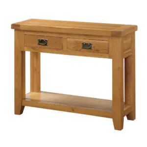 Acorn Solid Oak Hall Console Table 2 Drawers