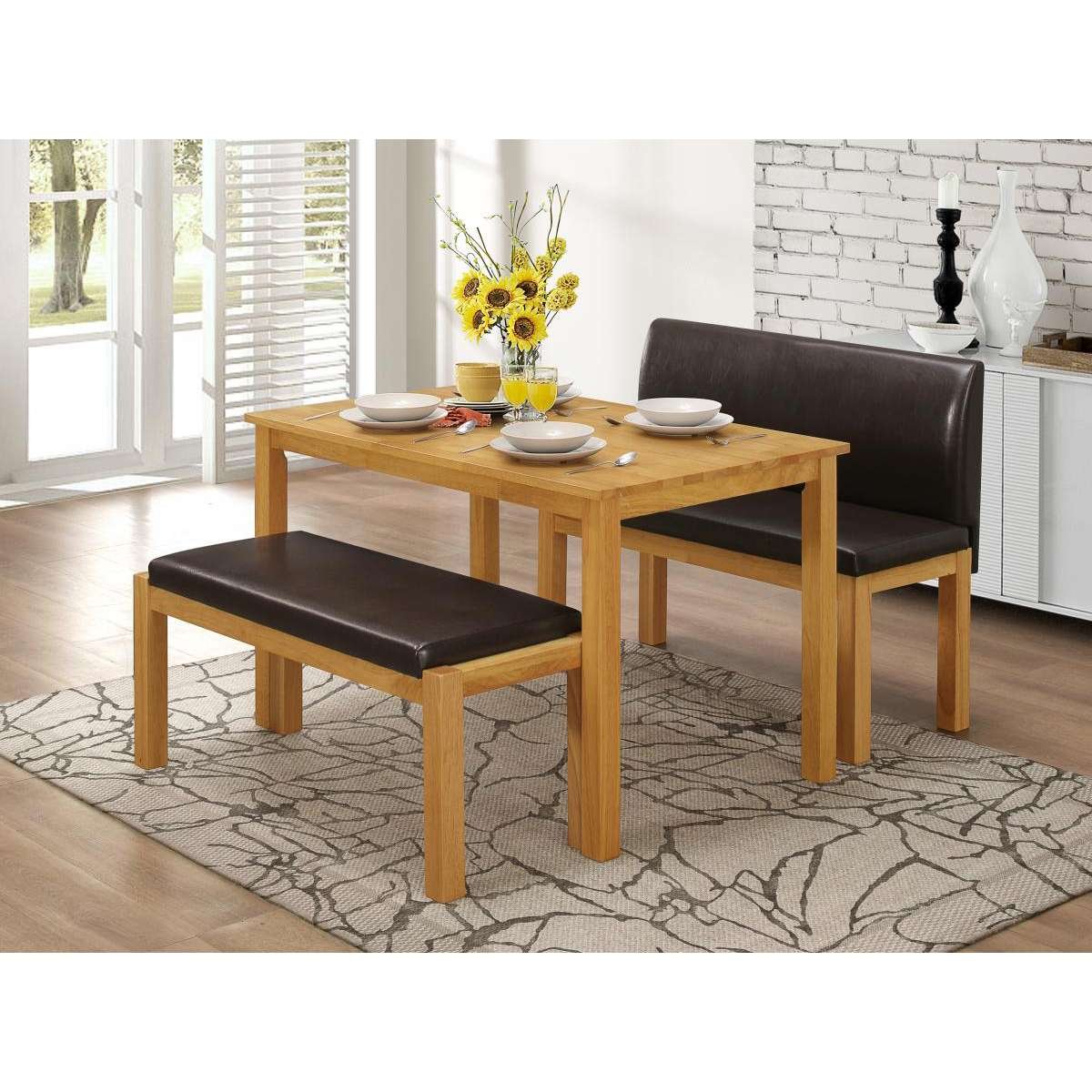 Hamra Natural Oak Bench with Backrest - Image 3